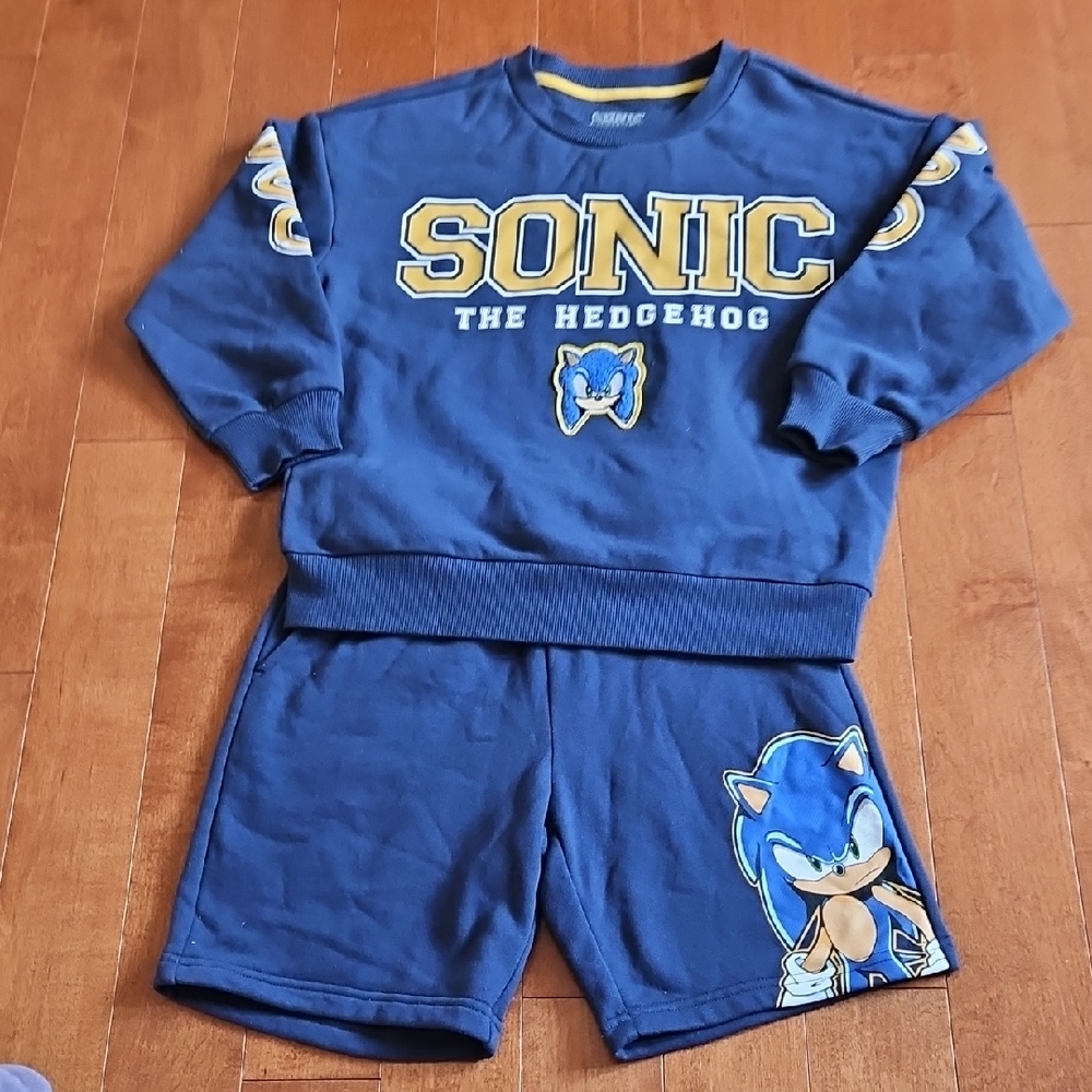 New Sonic the Hedgehog Blue Sweatshirt and Shorts Set